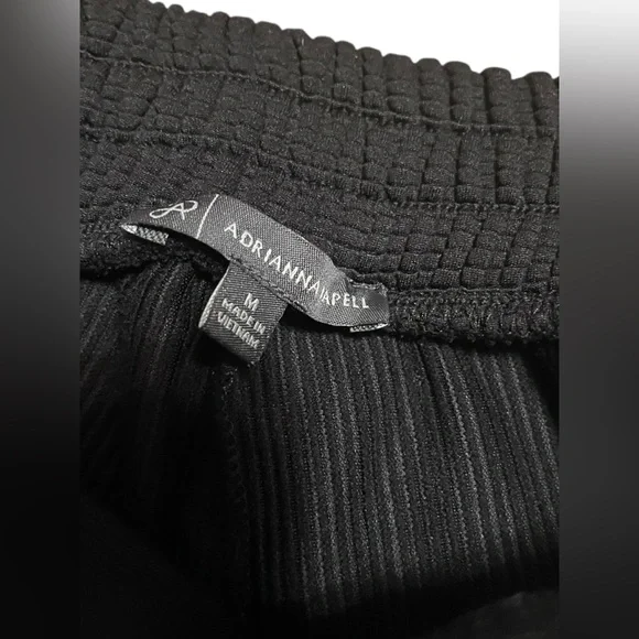 Adrianna Pappell Med Two Piece Matching Set Wide Leg Pants and Top Black Lounge - Picture 6 of 13